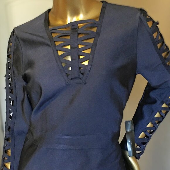 VENUS Midnight Blue Bandage Strappy Dress NEW WITH TAG!!! - Picture 4 of 16